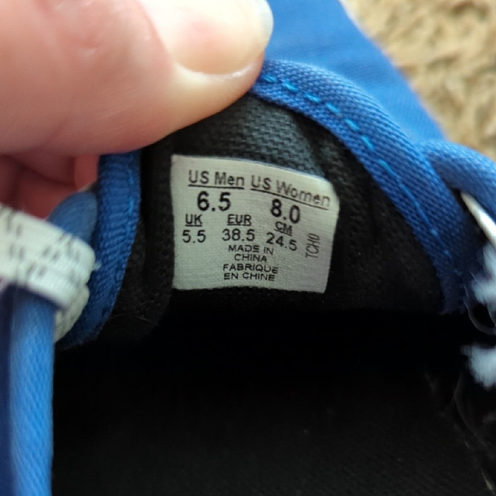 Vans Royal Blue Canvas Shoes with Red Trim - Picture 7 of 9